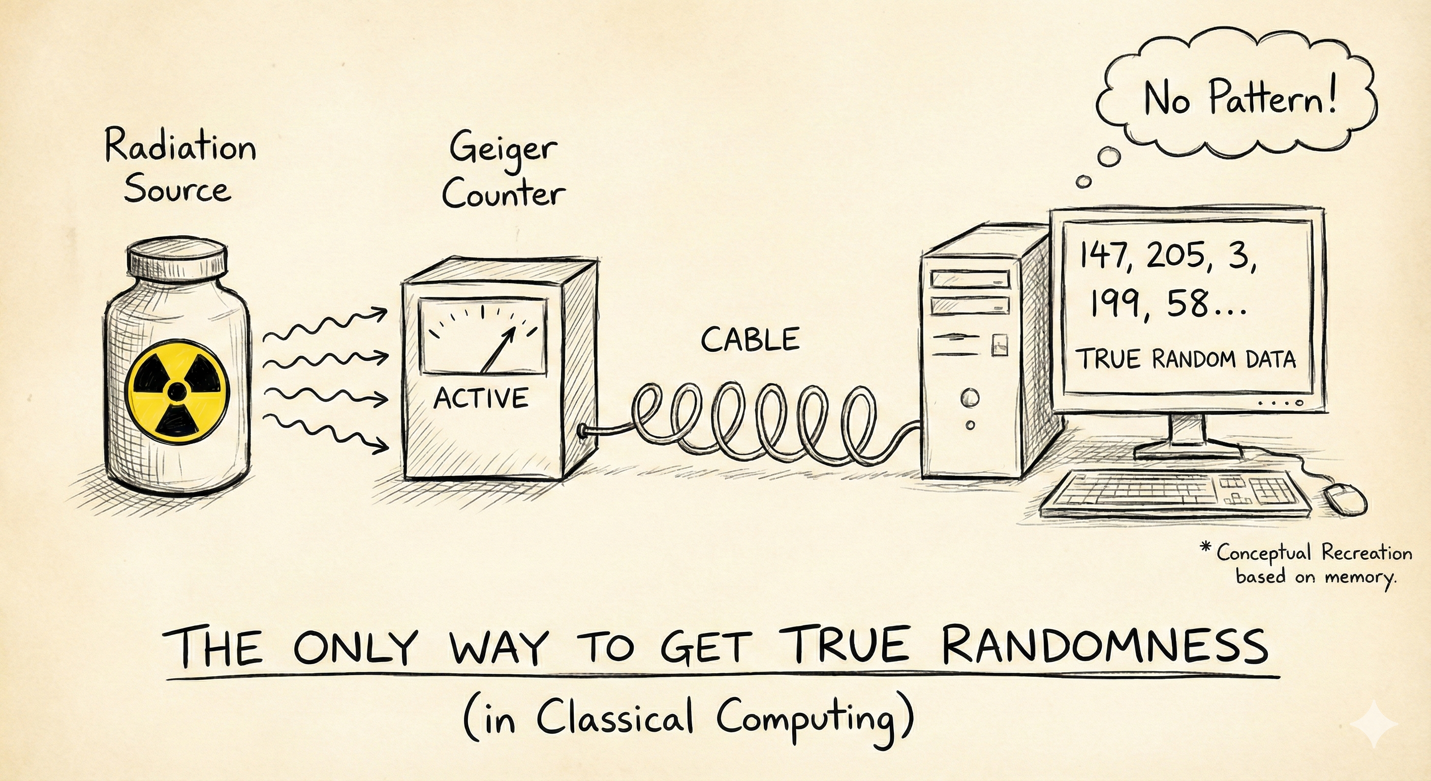 the only true way of producing random real numbers